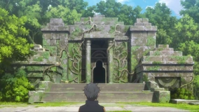 Santuário místico em Re:Zero envolto em névoa